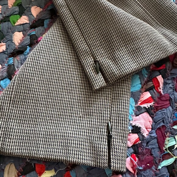 Ann Taylor Brown Houndstooth Slim Trousers Women's Size 12 Tall Preppy Office - Picture 14 of 16